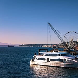 King County Water Taxi is about to leave docks, Seattle, Washington State, United States of America