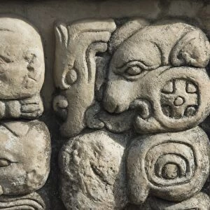 Mayan glyphs in Temple 22, Copan Archaeological Park, UNESCO World Heritage Site