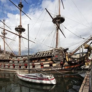 The Neptune Galleon in the Old Port, Genoa, Liguria, Italy, Europe