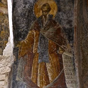 Old wall painting at Mystras, UNESCO World Heritage Site, Peloponnese, Greece, Europe