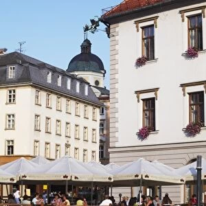 Outdoor cafe in front of Town Hall in Upper Square (Horni Namesti), Olomouc