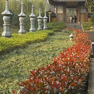 Stone lantern statues at Lingyin Temple Forest Park, Hangzhou, Zhejiang Province