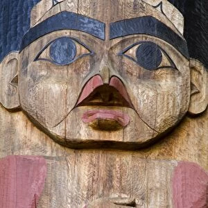 Totem pole in Sitka National Historical Park, Sitka, Baranof Island, Southeast Alaska