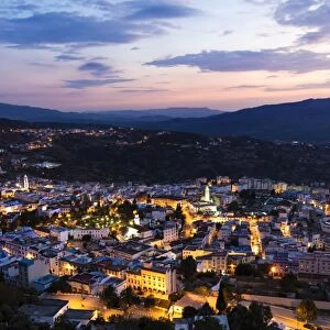 Twilight view over Chefchaouen (Chaouen) (The Blue City), Morocco, North Africa, Africa