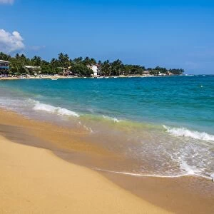 Unawatuna Beach, a beautiful sandy beach on the South Coast of Sri Lanka, Asia