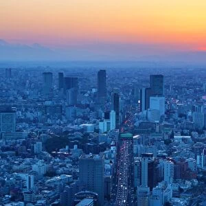 General city skyline sunset view in Tokyo, Japan