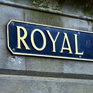 Royal Mile street sign in Edinburgh, Scotland, United Kingdom