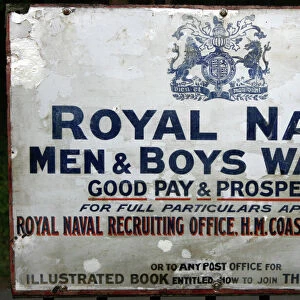 Royal Navy recruitment vintage advertising poster