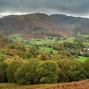 Autumnal scenery in the Borrowdale Valley, Lake District National Park, Cumbria, England. Autumn (October) 2019