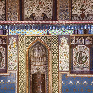 Azerbaijan, Sheki, Winter Palace, 18th century detail