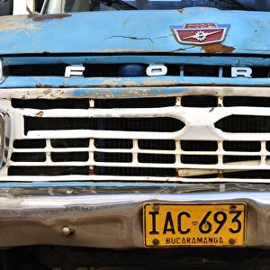 Detail of car in the Colonial Town of Barichara, Colombia, South America