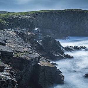 Dramatic coastal scenery at Yesnaby on the wild west coast of Mainland, Orkney Islands