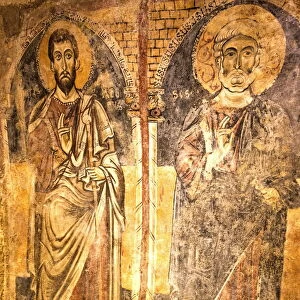 Fresco representing Saint James and Saint Peter in Ruprestrian Church of San Gionanni in