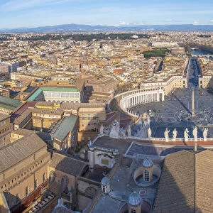 Italy, Lazio, Rome, The Vatican, St Peters Square from St Peters Basilica