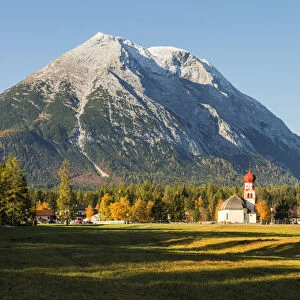 Leutasch in the autumn at golden hour Europe, Austria, Tirol, Innsbruck, Seefeld