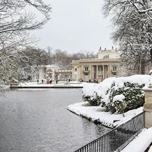 Palace on the Isle, Lazienki Park or Royal Baths Park, winter, Warsaw, Masovian Voivodeship, Poland
