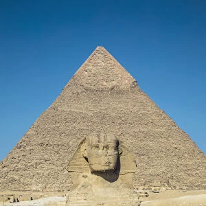 Pyramid of Khafre (Chephren) and the Sphinx, Giza, Cairo, Egypt