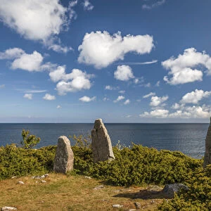 Stone monuments on the east coast of Bornholm, Denmark