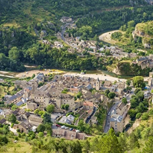 Town of Sainte-Enimie on the Tarn River in the Gorges du Tarn, Lozere