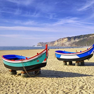 Traditional fishing boats from Nazare, Portugal