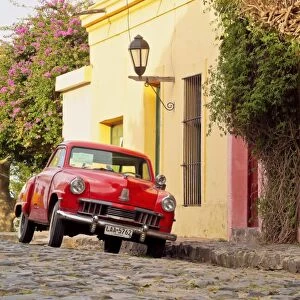 Uruguay, Colonia Department, Colonia del Sacramento, Vintage Studebaker car on the