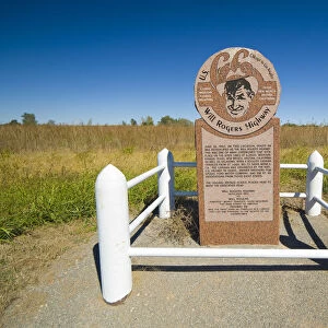 USA, Oklahoma, Route 66, Texola, Will Rogers Highway Marker