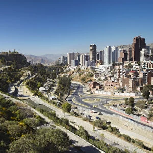 View of downtown from Parque Raul Salmon de la Barra, La Paz, Bolivia