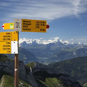 Walker sign post, Pilatus, Luzern Canton, Switzerland