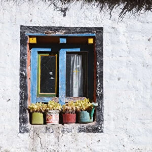 Window of a local house, Ghami, Upper Mustang region, Nepal