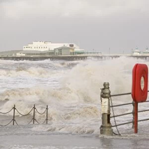Blackpool being battered by storms on the 18th January 2007 that killed 13 people across the UK in the hurricane force