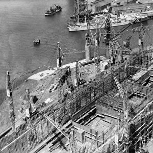 Construction of RMS Queen Elizabeth, Clydebank, 1937