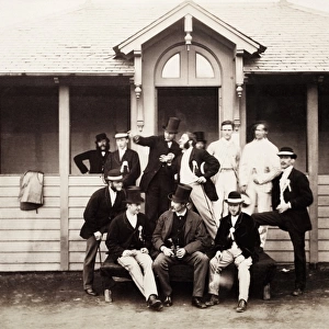 View of an unidentified cricket team. Titled: A. C. C. 1868. Date: 1868