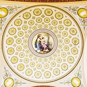 Russia, Saint Petersburg, Decorative ceiling in a gallery of antique paintings, Hermitage Museum