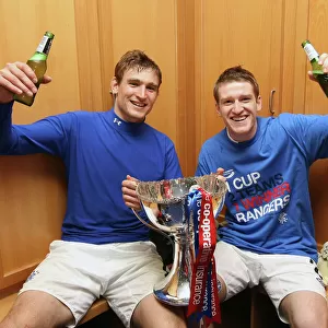 Rangers Football Club: 2011 Co-operative Insurance Cup Champions - Jelavic and Davis Triumphant Dressing Room Celebration
