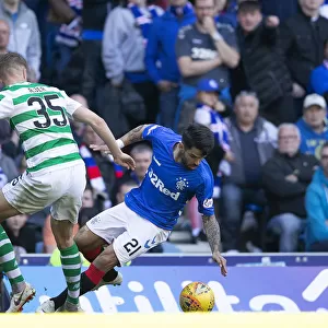 Rangers vs Celtic: Daniel Candeias Fouled in Intense Scottish Premiership Clash at Ibrox Stadium