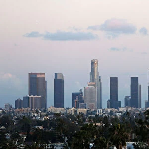 The downtown skyline is pictured in Los Angeles