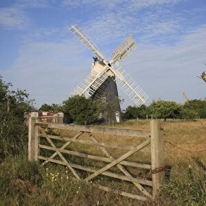 Nineteenth Century tower mill, Thelnetham Windmill, Thelnetham, Little Ouse Valley, Suffolk, England, june