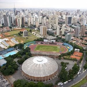 Aerial view of staAidio aAcaro de Castro Mello e GinaAisio do ibirapuera in Sao Paulo, Brazil