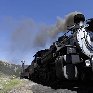 Chama, New Mexico, United States. Cumbres and Toltec antique narrow gauge steam train