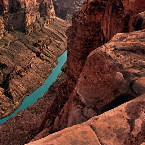 Colorado River meanders through the Grand Canyon below Toroweap Overlook