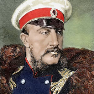 Grand Duke Konstantin Nikolayevich of Russia (1827-1892). Colored engraving