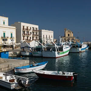 Italy, Puglia, Gallipoli, Town View from Port