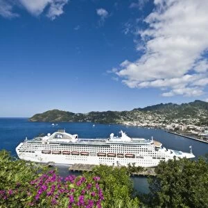 Kingstown Harbor, St. Vincent and the Grenadines. Sea Princess at dock