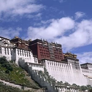 Potala Palace on mountain the home of the Dalai Lama in capital city of Lhasa Tibet China