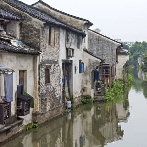 Traditional houses along the Grand Canal, Shaoxing, Zhejiang Province, China