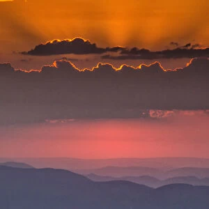 USA, West Virginia, Davis. Spring sunrise on Dolly Sods Wilderness Area. Credit as