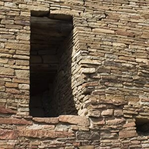 Pueblo Bonito wall and former window, Chaco Canyon NM