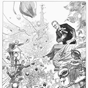 (1862-1948). American journalist and statesman. I resign. American cartoon, 1916, by Harry Grant Dart urging the resignation of Daniels as Secretary of the Navy