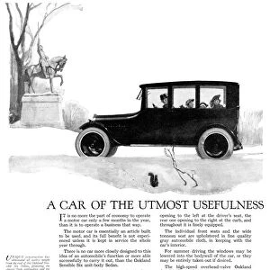 AD: AUTOMOBILE, 1918. American advertisement for the Oakland Sensible Six, manufactured