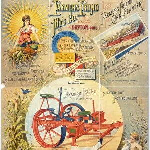 AGRICULTURAL MACHINERY. Poster, late 19th century, for The Farmers Friend Manufacturing Company